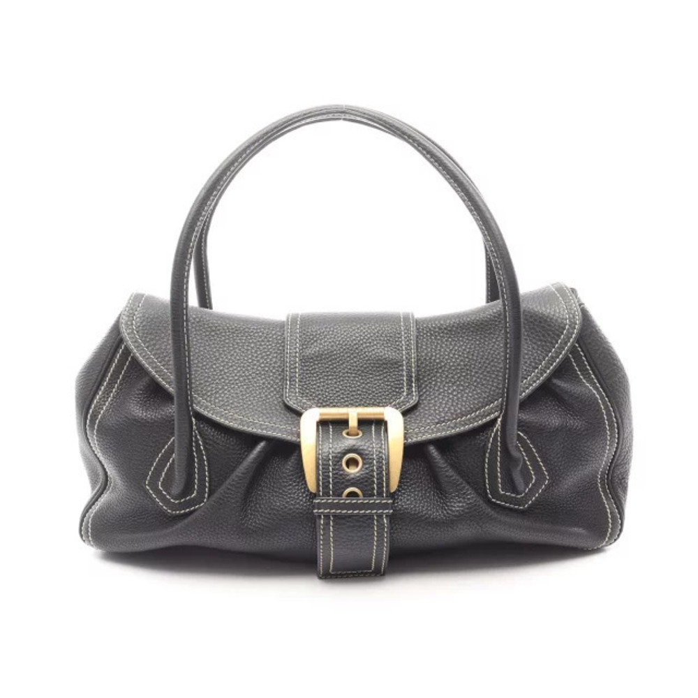 Celine Shoequette Handbag Leather Black